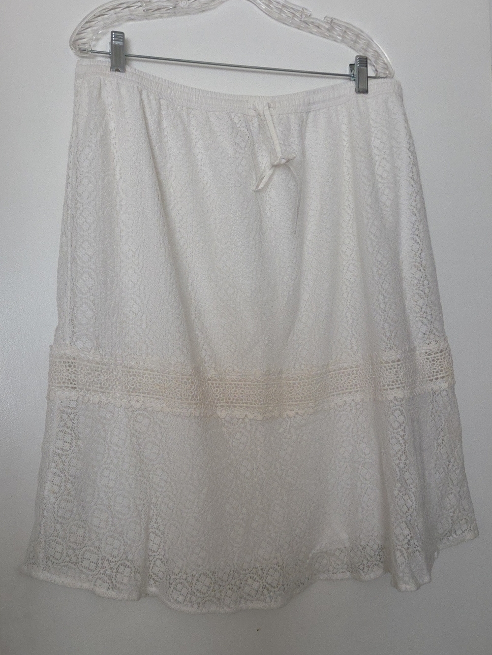 Studio West White Lace A-Line Skirt